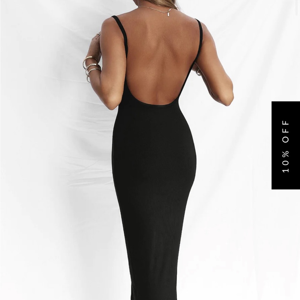 All Things Golden A.T.G Low Back Rib Dress